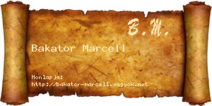 Bakator Marcell névjegykártya